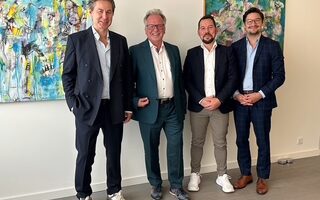 v.li. zu sehen: Prof. Martin Weigel Vorstand GLC AG | Holger Kämmerer CEO ATD GmbH | Christian Mamojka Geschäftsführer MR SYSTEME GmbH | Julian Kleindienst Leitung Consulting GLC AG