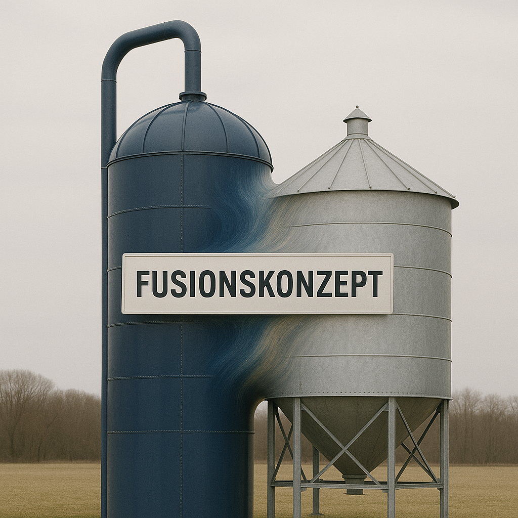 Visualisierung eines Fusionskonzepts zweier Stahlbehälterbau-Unternehmen mit AI